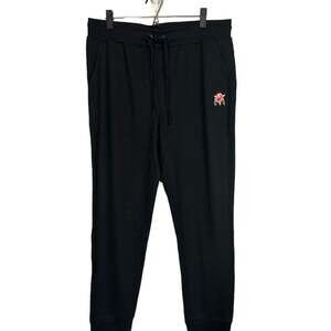 Badgley Mischka Black Women’s French Terry Joggers Face Logo Original Artwork Lg